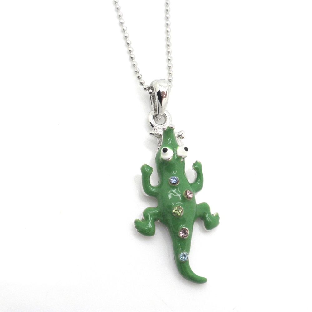 Alligator Crystal Pendant Necklace